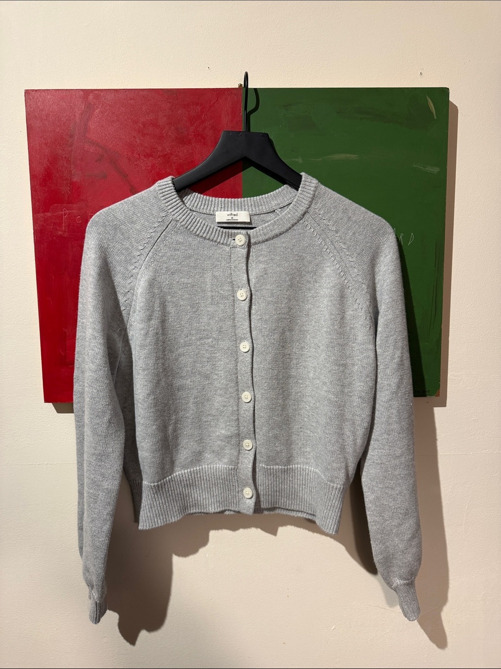 NEW Aritzia Wilfred London Cardigan in Heather Chrome, XS